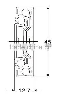 3 Fold Ball Bearing Drawer Slide Rail 45mm Width for Kichen Cabinet photo-3