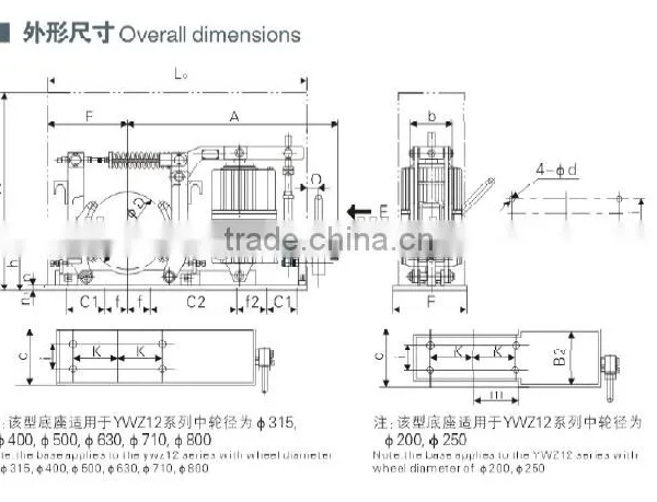 Crane YWZ12 Series Electric Hydraulic Drum Brake photo-2