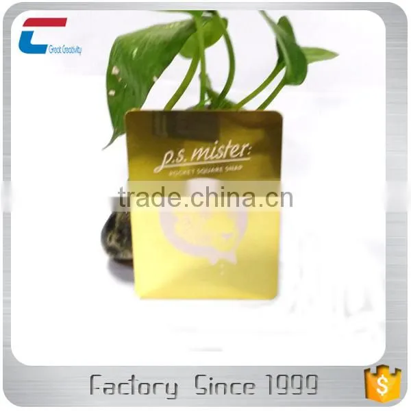 Customzied Printed Shining Golden Mirror Metal Cards photo-2
