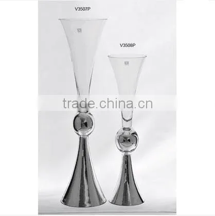 Unique New Style Home Wedding Decor Floor Glass Vases for Flower Arrangement photo-2