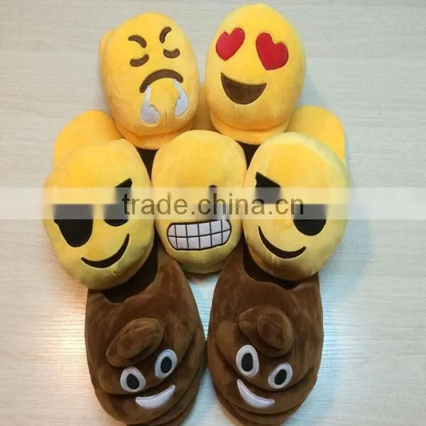 2015 Amazing Indoor Outdoor Warm Plush Heart Eyes Emoji Slippers photo-2