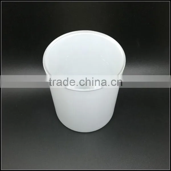 400ml Flat Bottom Outside White Glass Candle Holder photo-2