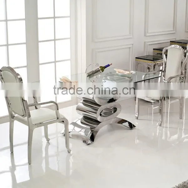 Th346 Party Furniture Table Set Luxury Stainless Steel Dining Table photo-4