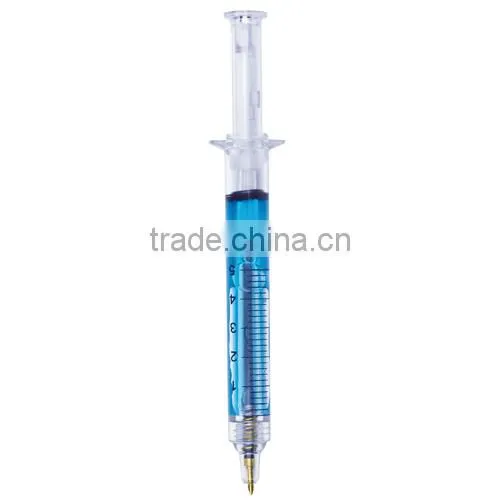 New Arrival Plastic Syring Ball Pen With Cloured Liquid photo-2