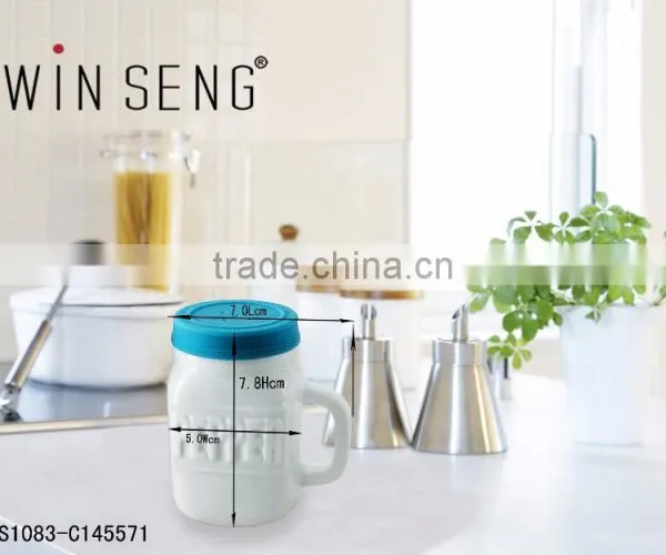 High Quality Spice Dispenser White Ceramic Spice Jar photo-4