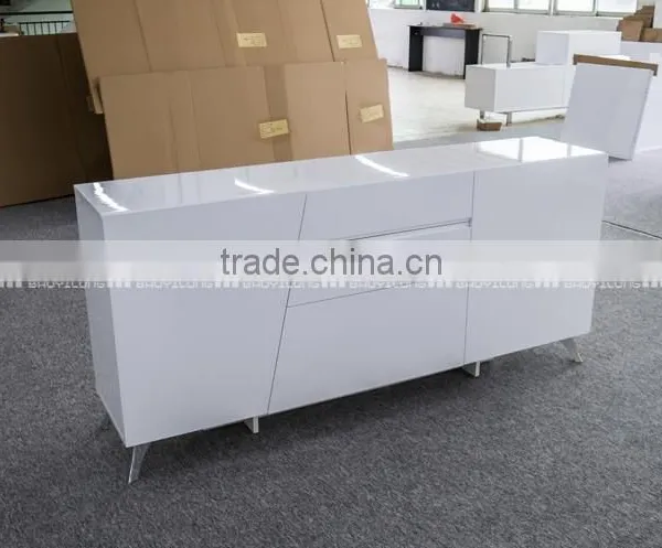 Contemporary Simple Design White Dining Cabinet With Storage N-6339 photo-2