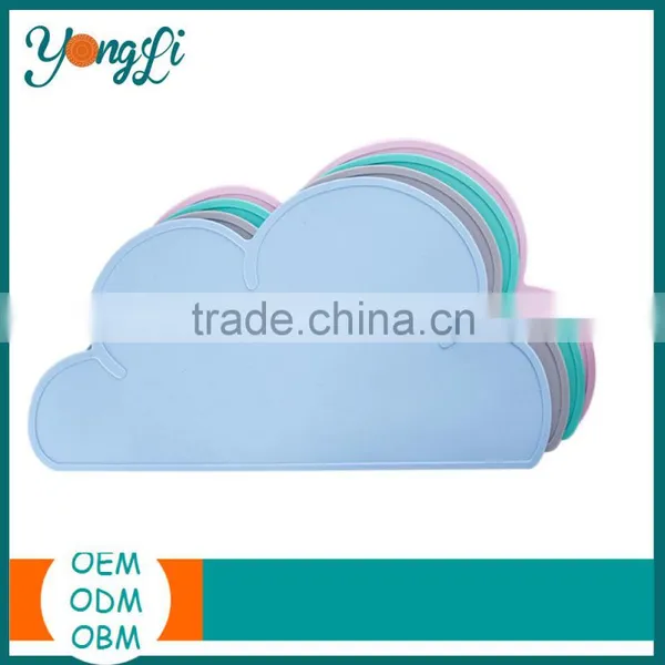 Baby Kids Silicone Cloud Placemat Dinnerware Table Mat Washable Portable Placemat photo-3