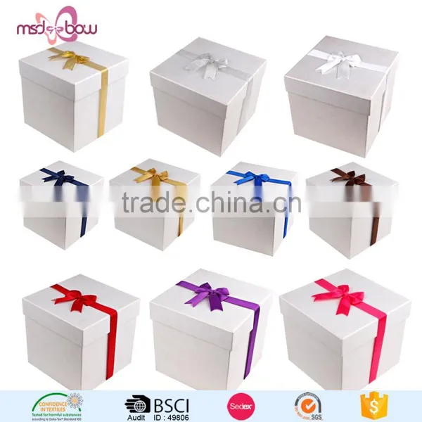 Christmas Gift Wrapping Colorful Satin Ribbon Bow With Elastic Loop photo-2