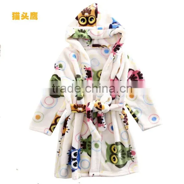 S65419A Children Robe Girls Boys Pajamas Flannel Sleepwear Kids Bathrobe photo-4