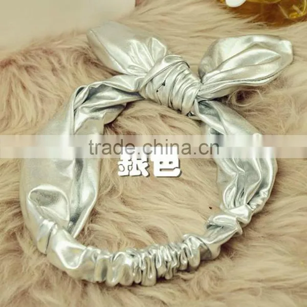 Elastic Headbands,Mental Color Leather Headbands,Ear Headbands photo-5