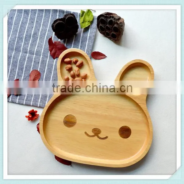 Child 3 Compartment Plate Divided Tray Baby Cartoon Rabbit Appetizer Platter photo-3