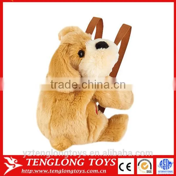 Hot selling dog plush toys backpack for kids