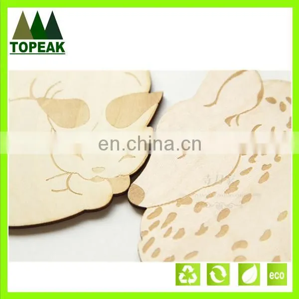 Promotional Home Decoration Fox/deer/rabbit Shape Wooden Cup Coasters photo-2