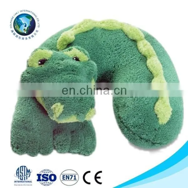 Lovely Fashion u Shape Neck Pillow Promotional Plush Crocodile Kids Memory Foam Travel Pillow