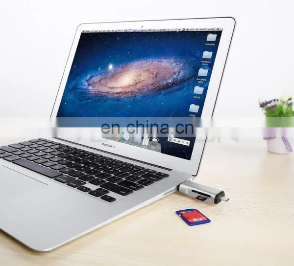 Aluminum Multifunction USB-A-Micro-Type-C Card Reader OTG Supported for Nexus 6P,5X,MacBook,Windows Computer,Android OTG photo-5
