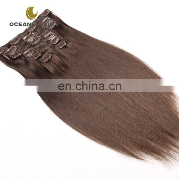 No Tangle and Shedding Grey Color Clip in Hair Extension Prices photo-2
