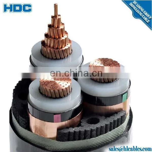 11kV Electric Power Cable Size Copper / Aluminum Conductor XLPE Insulated 3 Core 95mm2 Cable Factory photo-4