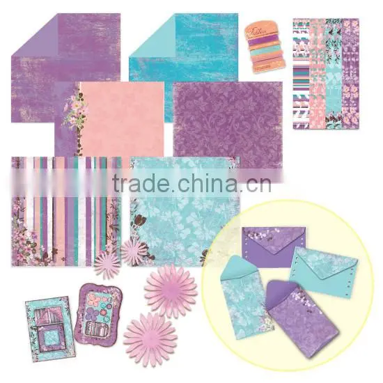 DIY Craft Set Pink & Purple Charming Fabulous Flowers Scrapbook Kit photo-2
