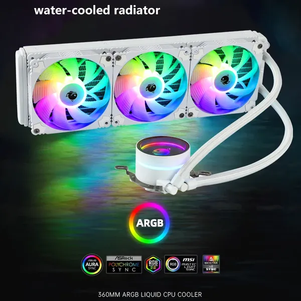 CPU 360 AIO Radiator 240 Integrated Water-cooled Heat Sink Supports 4th to 13th Generation INTEL AMD AM5 5V ARGB 3PIN AURA SYNC photo-2