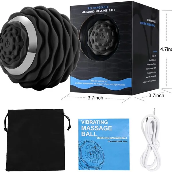 Wholesale Customized Logo Electronic Massage Ball, 4 Speeds Vibrating Massage Roller for Body Muscle Release ,USB Rechargeable photo-2