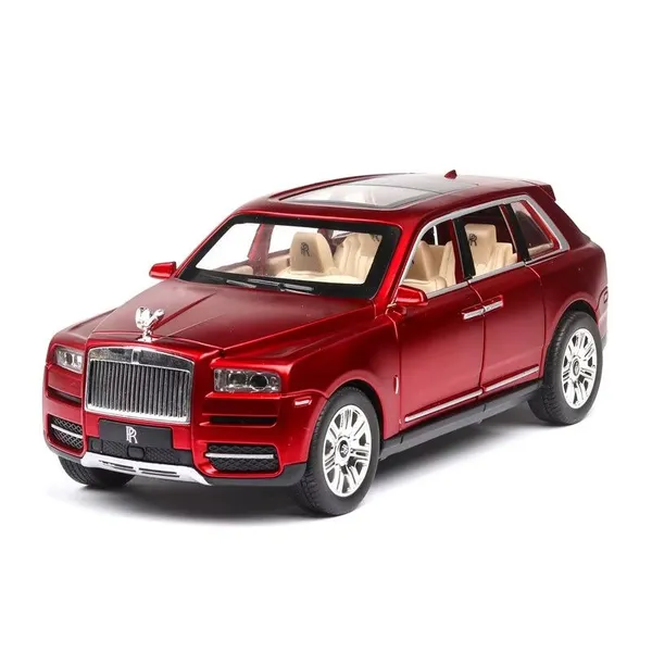 Оптовая продажа игрушечных машин из литья под давлением Cullinan масштаба 1:24 с функцией отскока назад. Игрушечная модель алюминиевого автомобиля с 6 открывающимися дверьми для детей