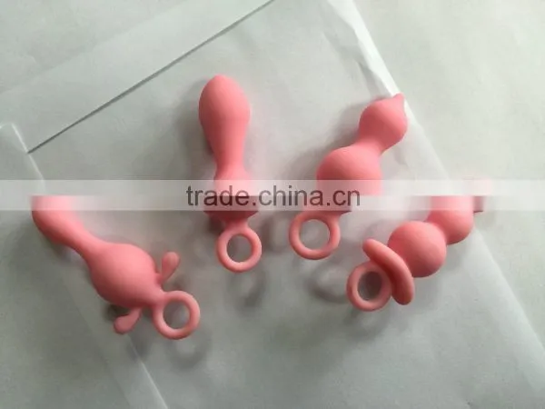 2016 Best Selling Food Grade Pure Silicone Pink Butt Plug and Anal Starter Kit-anal Sex Beginners