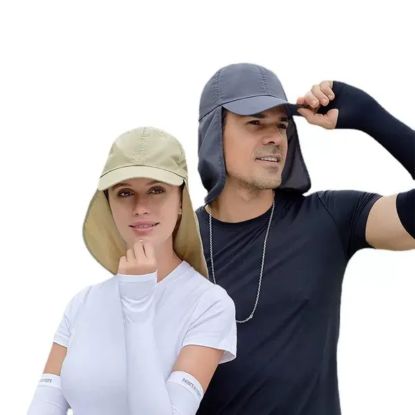 Baby Sunhat Protection Neck Adults Outdoor Hat Tightness Adjustable Baby Hat for Beach Playing Quick-drying UV Protection Large Brim photo-2