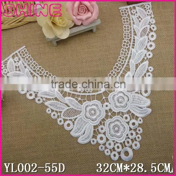 13.33"*11.02"China Manufacture Garnmens Accessories,Fshion New Design DIY Creamy White U Shape Water Soluble Nylon Lace Collar