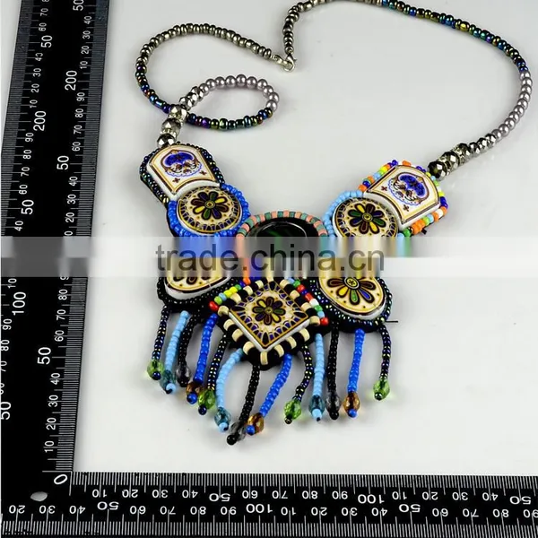 Beautiful Bohemian Wooden Beaded Necklace For Neck Applique/Bead Collar for Summer Clothes photo-3