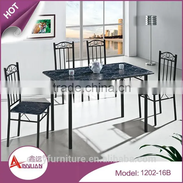 F1243 Wrought Iron Compact Antique Dinner Table Modern Dining Room Furniture Dining Table Set photo-3
