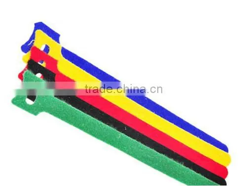 Logo Printed Colorful Adjustable Hook & Loop Wire Cable Tie photo-3