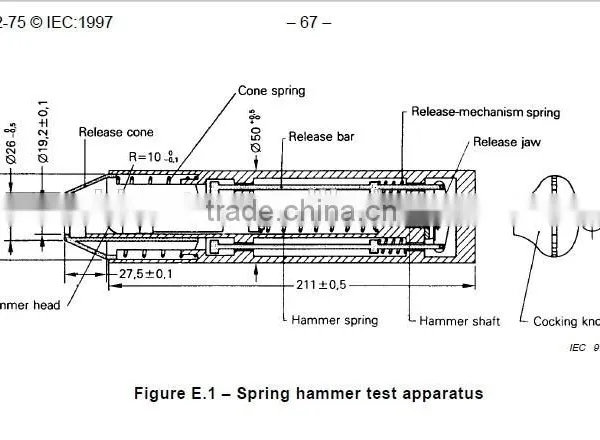 IEC60068-2-75 IK1 0.14J Spring Impact Hammer photo-2