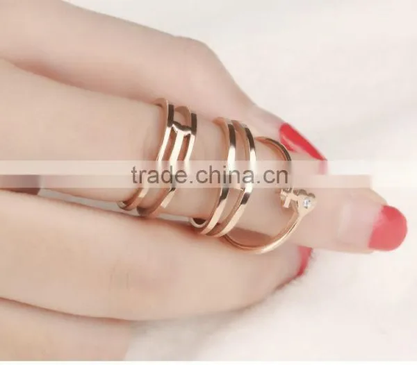 New Product 2017 Fashion 18K Rose Gold Plated Elegant Ring Woman With Heart and Cross photo-4