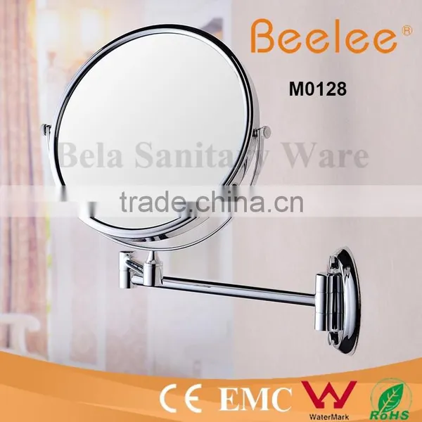 8 Inch Brass Round Mirror Foldable Makeup Wall Mirror photo-2