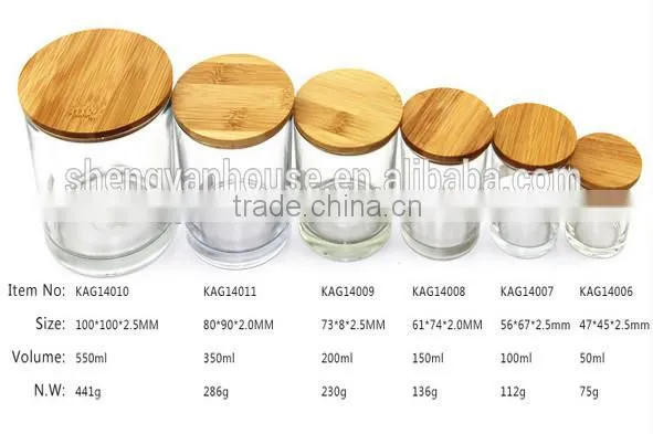Clear Glass Candle Holder with round shape