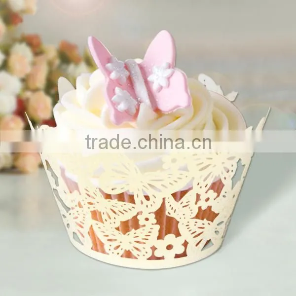 Butterfly Birthday Cake Wrapper Anniversary Cupcake Wrappers / Liners photo-6