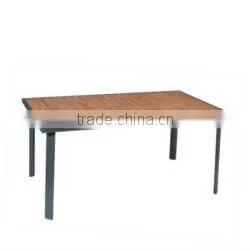 outdoor table frames in black frame with teak wood table top made in Foshan city