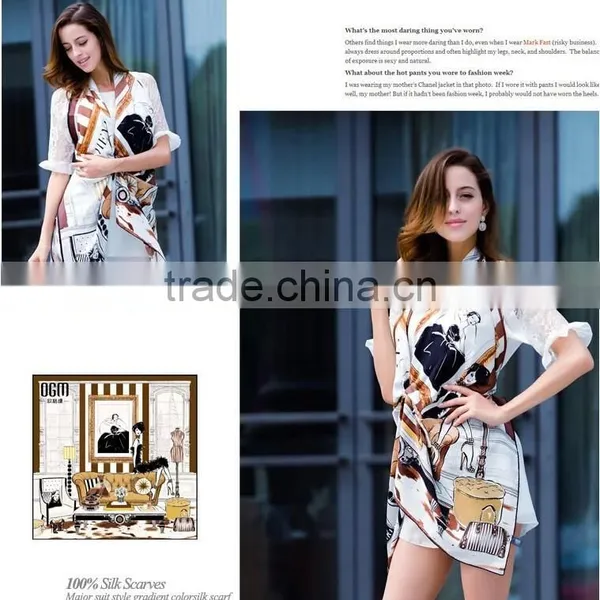 SJ-028 100% Silk New Design Fashion Twill Scarf photo-2