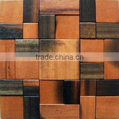 HMK8 European Style Wood Mosaic Artwork Wall Tile