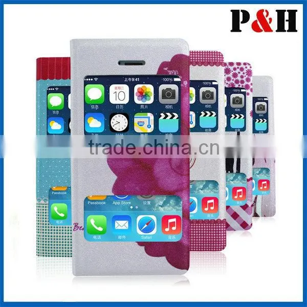 Colorful Leather Case With Big Window for Iphone 5 photo-4