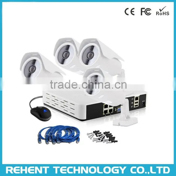 High Quality H.264 Security DIY 4CH NVR POE CCTV Camera System Kit With 1.3MP Infrared Security Camera