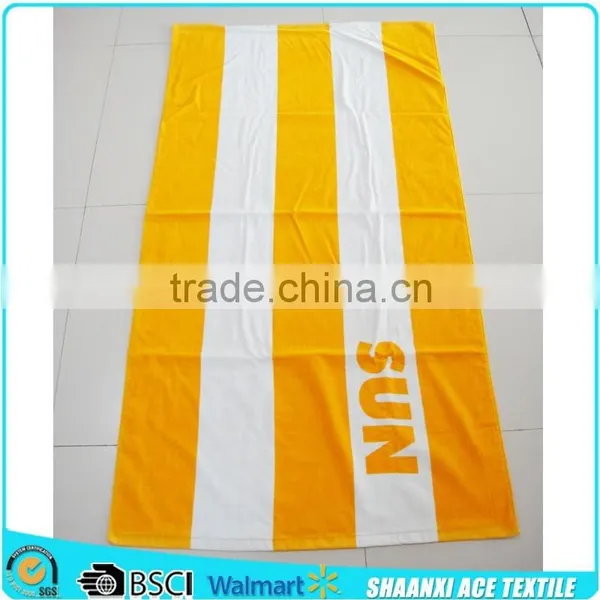 2015 100% Cotton Reactive Printing Simple Design Bath Towel Printed Stripes Simple Towel