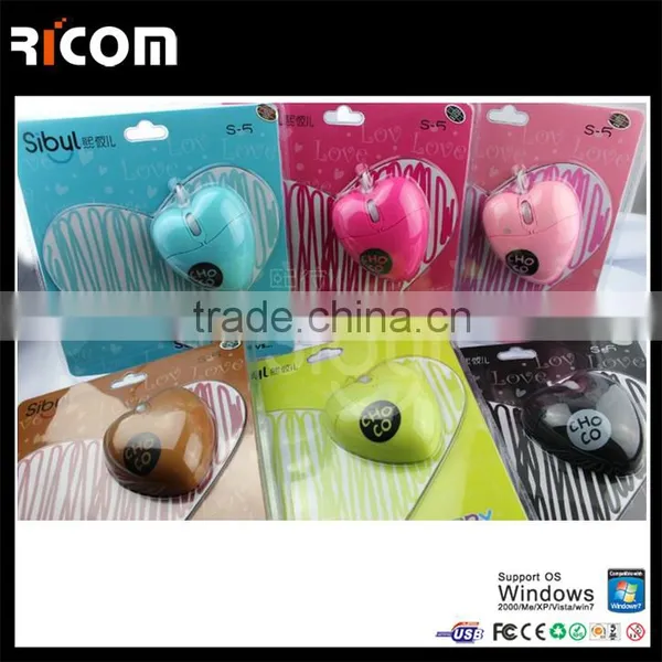 Heart Shaped Computer Mouse, Custom Design Wired Mouse Shenzhen Ricom MO7009 photo-4