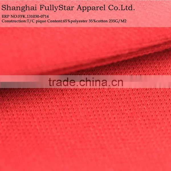 Polyester Cotton Pique Fabric Textile