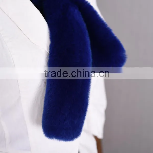 High Quality Ladies Rex Rabbit Fur Scarf Real Fur Scarf For Women KZ160055 photo-3