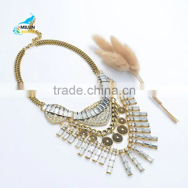 New Arrival Top Quality Z Design Fashion Necklace Women Choker Bib Crystal Necklace Statement Neckalces photo-3