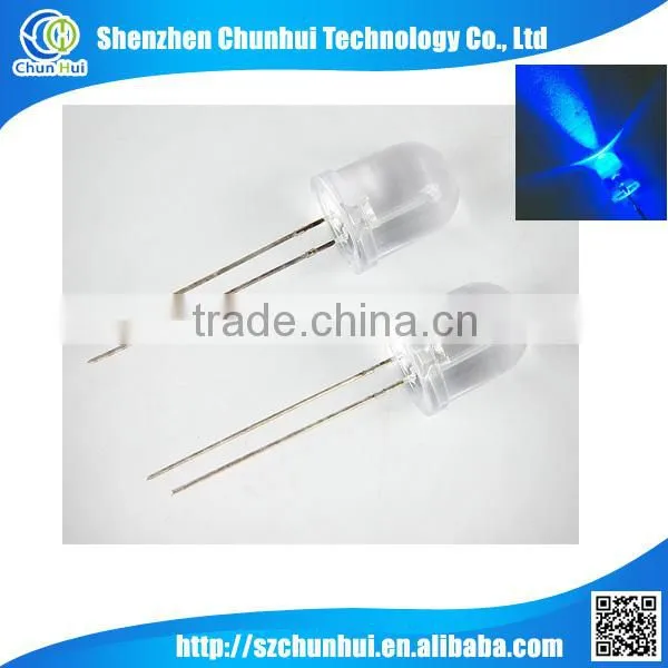 Round Head Water Clear Lens Blue Led 10MM
