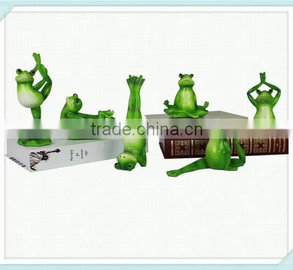 Resin Frog Statue Funny Yoga Frog Figurine for Home Decoration photo-3