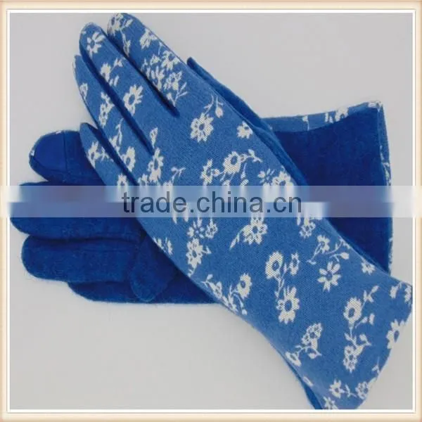 Florar Print 100% Fleece Cycling Wool Gloves photo-2