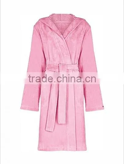 2015 New Arrival Women Printed Burn Out Coral Fleece Bathrobe Ladies Bath Gown Bobe photo-2